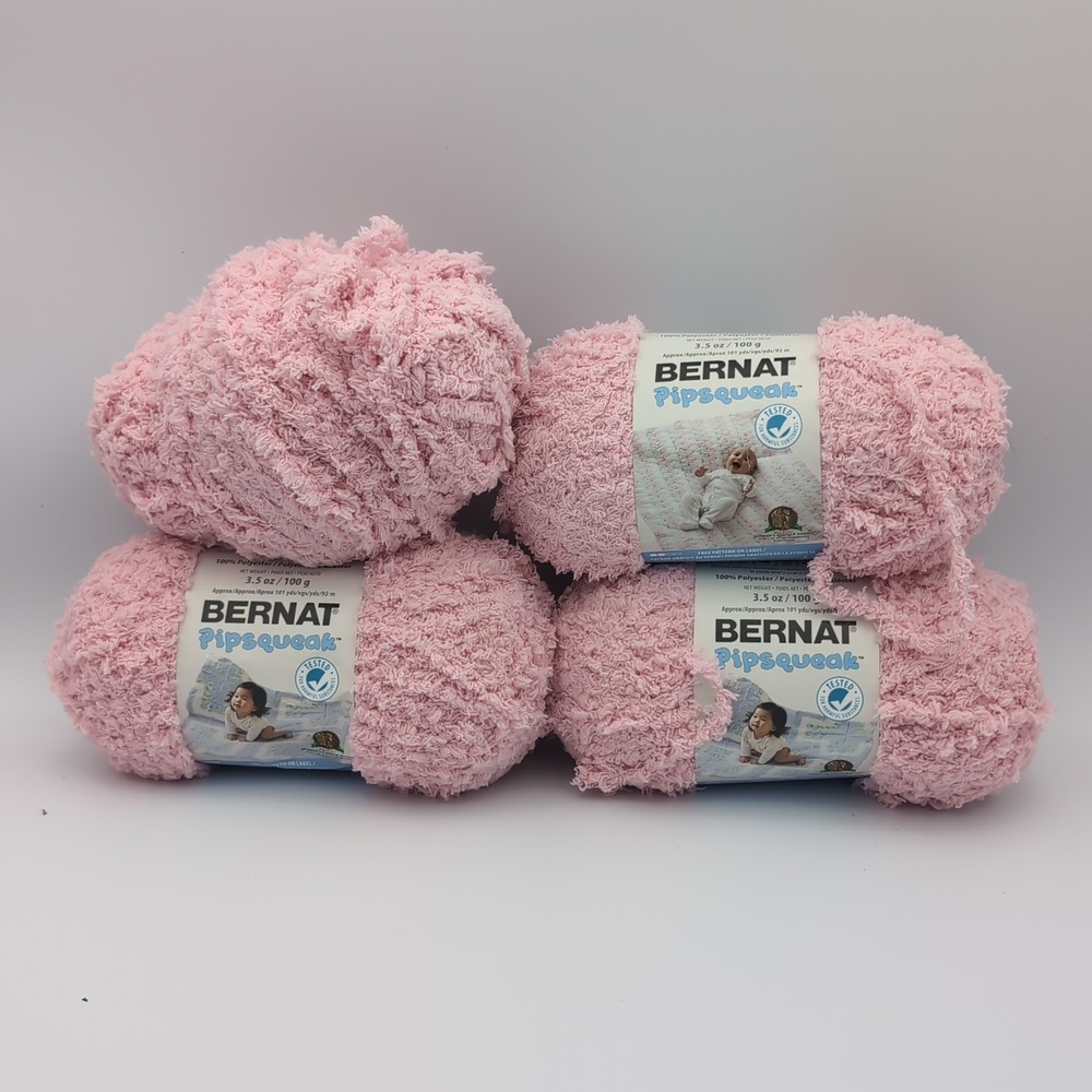 4 Bernat Pipsqueak Yarn Tickle Me Pink 59421 Baby Pink Bulky Lot 3 New 1 Used